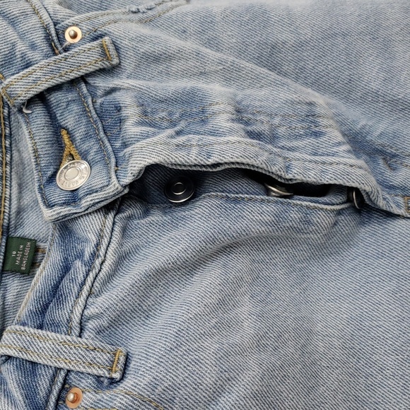 Wild Fable Super High Rise Light Wash Jean Shorts Button Fly Frayed Hem Sz 10 - Picture 4 of 5